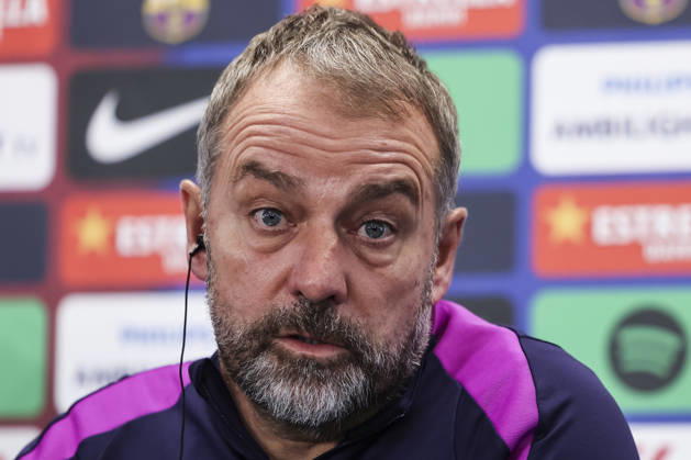 December 5, 2025, Sant Joan Despi, Barcelona, SPAIN: Hansi Flick, head coach of FC Barcelona, Barca attends his press conference, PK, Pressekonferenz during the training day of FC Barcelona ahead the Spanish League, La Liga EA Sports, football match against Real Betis at Ciudad Esportiva Joan Gamper on December 05, 2025 in Sant Joan Despi, Barcelona, Spain. Sant Joan Despi SPAIN - ZUMAa181 20251205_zaa_a181_039 Copyright: xJavierxBorregox