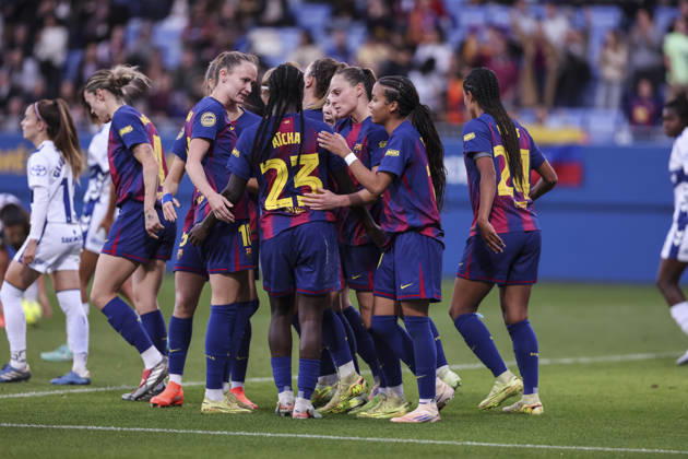 December 6, 2025, Sant Joan Despi, Barcelona, Spain: Ewa Barbara Pajor of FC Barcelona, Barca celebrates a goal with teammates during the Spanish Women league, Liga F, football match played between FC Barcelona and Costa Adeje Tenerife at Johan Cruyff Stadium on December 06, 2025 in Sant Joan Despi, Barcelona. Sant Joan Despi Spain - ZUMAa181 20251206_zaa_a181_203 Copyright: xJavierxBorregox