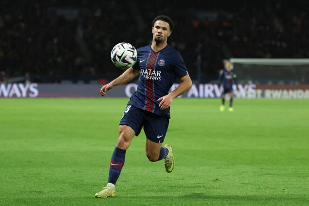 FBL-FRA-LIGUE1-Paris Saint Germain - Stade Rennes Warren Zaire Emery (Paris Saint-Germain) vie for the ball during the French L1 football match between Paris Saint-Germain (PSG) an Stade Rennes at Parc des Princes Paris ,France, on December 06, 2025. Copyright: JoaquimxFerreira