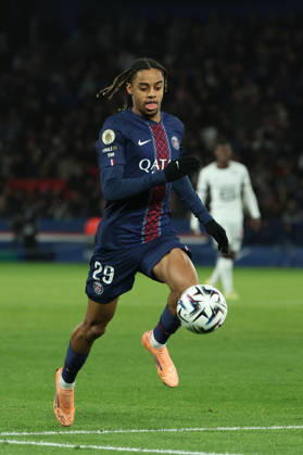 FBL-FRA-LIGUE1-Paris Saint Germain - Stade Rennes Bradley Barcola (Paris Saint-Germain) during the French L1 football match between Paris Saint-Germain (PSG) an Stade Rennes at Parc des Princes Paris ,France, on December 06, 2025. Copyright: JoaquimxFerreira