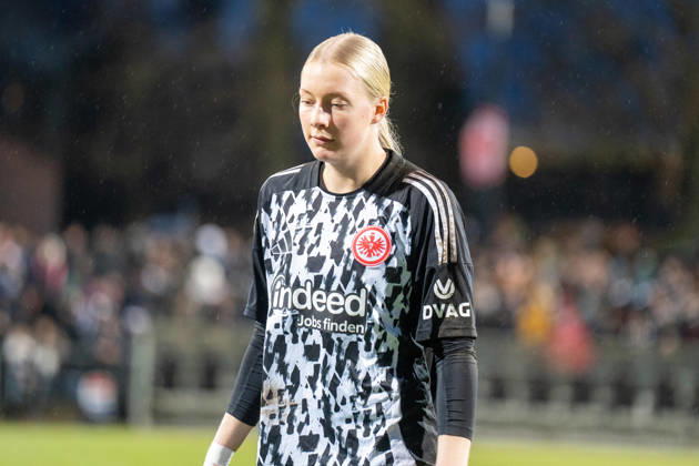 07.12.2025, xhfmx, Fussball Google Pixel Frauen-Bundesliga, Eintracht Frankfurt - FC Bayern Janne Krumme (Eintracht Frankfurt, 21) (DFL DFB REGULATIONS PROHIBIT ANY USE OF PHOTOGRAPHS as IMAGE SEQUENCES and or QUASI-VIDEO) Frankfurt am Main