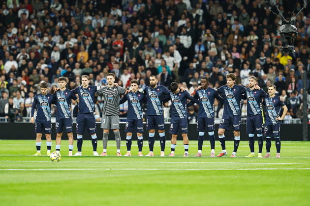 Celta team group, Mannschaftsbild, Totale line-up (Celta), DECEMBER 7, 2025 - Football Soccer : Spanish LaLiga EA Sports match between Real Madrid CF - RC Celta de Vigo at the Estadio Santiago Bernabeu in Madrid, Spain. Noxthirdxpartyxsales aflo_312901929