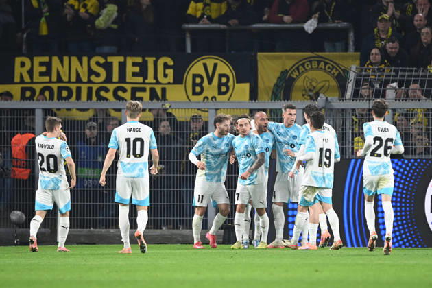 Fussball UEFA Champions League Gruppenphase 6. Spieltag, matchday6, Borussia Dortmund (DO) - FK Bodoe Glimt 2-2 am 10.12.2025 in Dortmund Deutschland. UEFA regulations prohibit any use of photographs as image sequences and or quasi-video Â