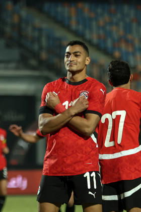 Egypt v Nigeria - International Friendly, Länderspiel, Nationalmannschaft Egypt s Mostafa Mohamed celebrates scoring their second goal in Cairo, Egypt, on December 16, 2025. cairo Egypt Copyright: xAbeerxAhmedx originalFilename:hamed-notitle251217_np1UG