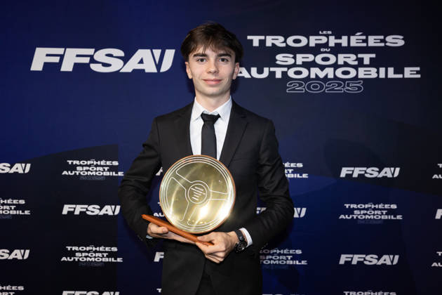 FFSA - LES TROPHEES DU AUTOMOBILE 2025 ROUSSEL Jules, Vainqueur de la Coupe du Monde F4 - Macao, Volant d Or, portrait during Les Trophà es du Sport Automobile 2025 at Salle Pleyel, on December 18, 2025 in Paris, France - ParisFrance Copyright: xJULIENxDELFOSSEx