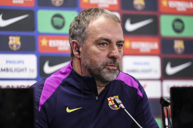 December 20, 2025, Sant Joan Despi, Barcelona, SPAIN: Hansi Flick, head coach of FC Barcelona, Barca attends his press conference, PK, Pressekonferenz during the training day of FC Barcelona ahead the Spanish League, La Liga EA Sports, football match against Villarreal CF at Ciudad Esportiva Joan Gamper on December 20, 2025 in Sant Joan Despi, Barcelona, Spain. Sant Joan Despi SPAIN - ZUMAa181 20251220_zaa_a181_004 Copyright: xJavierxBorregox