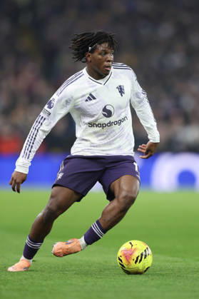 Birmingham, England, 21st December 2025. Patrick Dorgu of Manchester United, ManU during the Aston Villa vs Manchester United Premier League match at Villa Park, Birmingham. Picture credit should read: James Baylis Sportimage EDITORIAL USE ONLY. No use with unauthorised audio, video, data, fixture lists, club league logos or live services. Online in-match use limited to 120 images, no video emulation. No use in betting, games or single club league player publications. SPI_104_JB_ASTON_VILLA_MANUTD SPI-4388-0103