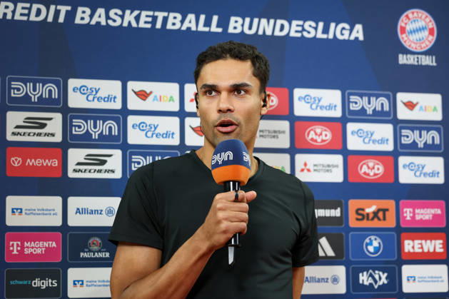 Oscar da Silva (FC Bayern Basketball, 01) beim Interview vor dem Spiel, GER, FC Bayern Basketball vs. Vet Concept Gladiators Trier, Basketball, easycredit Basketball Bundesliga, 11. Spieltag, Saison 2025 2026, 28.12.2025, GER, FC Bayern Basketball vs. Vet Concept Gladiators Trier, Basketball, easycredit Basketball Bundesliga, 11. Spieltag, Saison 2025 2026, 28.12.2025 Muenchen Copyright: xEibner-Pressefoto JennixMaulx EP_JML