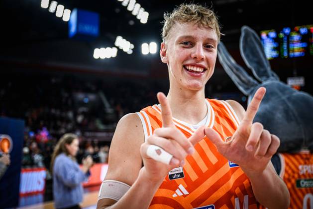 Neu Ulm, Deutschland, 29.12.25: Teo Milicic (ratiopharm ulm) gestikuliert, gestik, jubelt waehrend des Basketball Bundesliga Spiels zwischen ratiopharm ulm vs Fitness first Wuerzburg Baskets in der ratiopharm Arena am 29. Dezember 2025 in Neu Ulm, Deutschland. (Foto von Harry Langer DeFodi Images) ratiopharm Arena, Germany, 29.12.25: Teo Milicic (ratiopharm ulm) gestures during the Basketball Bundesliga match between ratiopharm ulm vs Fitness first Wuerzburg Baskets at Neu Ulm on December 29, 2025 in ratiopharm Arena, Germany. (Photo by Harry Langer DeFodi Images) (Photo by Harry Langer DeFodi Images) -