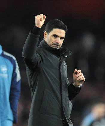 Football - 2025 2026 Premier League - Arsenal vs Aston Villa - Emirates Stadium - Tuesday 30th December 2025 Arsenal Manager, Mikel Arteta celebrates after the match