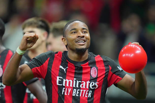 AC Milan s Christopher Nkunku celebrates after scoring 2-0 during the round of 32 Frecciarossa Italian Cup 2025 2026 soccer match between Milan and Lecce at San Siro Stadium in Milan , North Italy , Tuesday , September 23 , 2025 . - Soccer Copyright: xSpada LaPressex