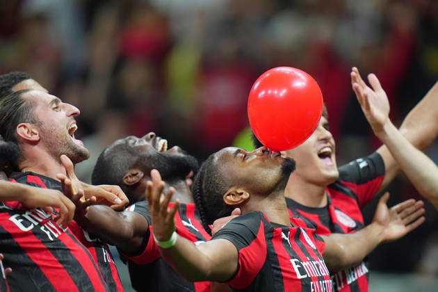AC Milan s Christopher Nkunku celebrates after scoring 2-0 during the round of 32 Frecciarossa Italian Cup 2025 2026 soccer match between Milan and Lecce at San Siro Stadium in Milan , North Italy , Tuesday , September 23 , 2025 . - Soccer Copyright: xSpada LaPressex