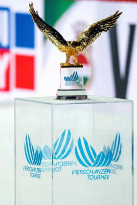 Bischofshofen, Österreich 05. Januar 2026: 74. Vierschanzentournee - Bischofshofen - 2025 2026 - Qualifikation Im Bild: Der goldene Tournee-Adler Paul-Außerleitner-Schanze Copyright: xFotostandx xHettichx