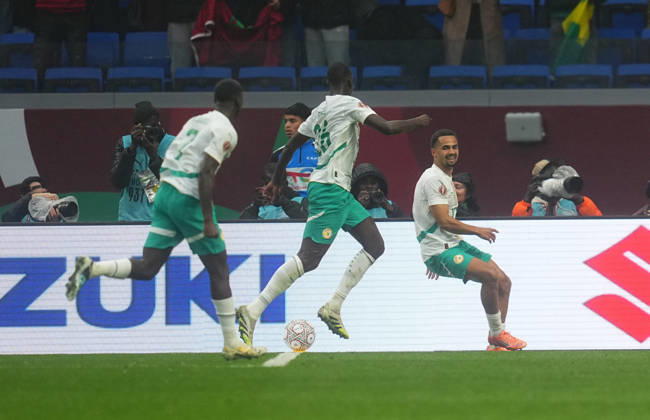 Iliman Cheikh Baroy Ndiaye (Senegal) scores and celebrates his teams first goal during the Africa Cup Of Nations match between Senegal and Mali at Tangier Stadium on January 9, 2026 in Tangier, Morocco. (Photo by Thor Wegner DeFodi Images) -