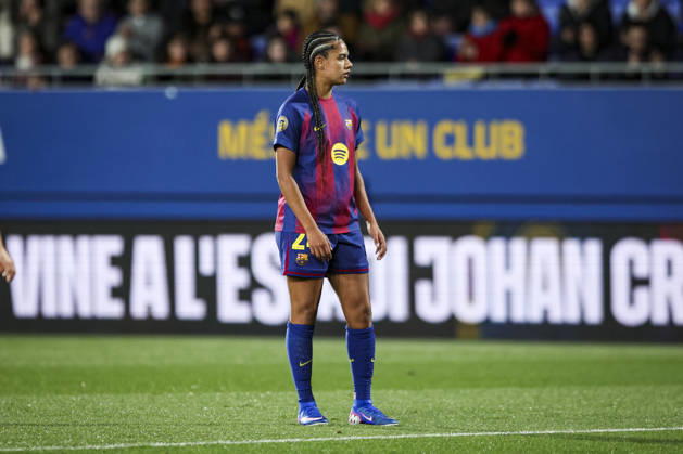 FC Barcelona, Barca Femeni V Madrid CFF - Liga F Moeve Esmee Brugts of FC Barcelona plays during the Liga F Moeve match between FC Barcelona Femeni and Madrid CFF at Estadi Johan Cruyff in Barcelona, Spain, on January 10, 2026. Barcelona Spain Copyright: xGongorax originalFilename:bonilla-fcbarcel260110_np9Eq