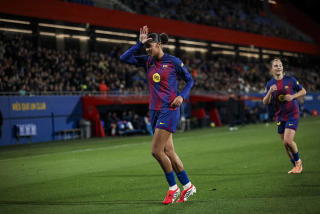 FC Barcelona, Barca Femeni V Madrid CFF - Liga F Moeve Sydney Schertenleib of FC Barcelona celebrates after scoring a goal during the Liga F Moeve match between FC Barcelona Femeni and Madrid CFF at Estadi Johan Cruyff in Barcelona, Spain, on January 10, 2026. Barcelona Spain Copyright: xGongorax originalFilename:bonilla-fcbarcel260110_npyK3