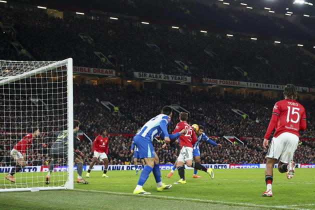 Manchester United, ManU v Brighton & Hove Albion, Emirates FA Cup Brighton & Hove Albion forward Georginio Rutter (10) heads at goal during the Manchester United v Brighton & Hove Albion Emirates FA Cup Third Round match at Old Trafford, Manchester, England on 11 January 2026 Credit: Phil Duncan Every Second Media Editorial use only. All images are copyright Every Second Media Limited. No images may be reproduced without prior permission. All rights reserved. Premier League and Football League images are subject to licensing agreements with Football DataCo Limited. see https: www.football-dataco.com Copyright: xIMAGO EveryxSecondxMediax ESM-1750-0051 PhilxDuncanx xEveryxSecondxMediax