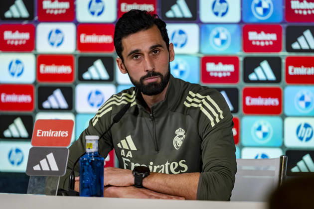 Real Madrid Training Session and press conference, PK, Pressekonferenz Alvaro Arbeloa, Head Coach of Real Madrid, speaks during the press conference ahead of the Copa del Rey match against Albacete BalompiŽ at Ciudad Real Madrid on January 13, 2026 in Madrid, Spain. Valdebebas Ciudad Real Madrid Madrid Spain Copyright: xAlbertoxGardinx AGardin_20260113_Real_Madrid_Training_0381