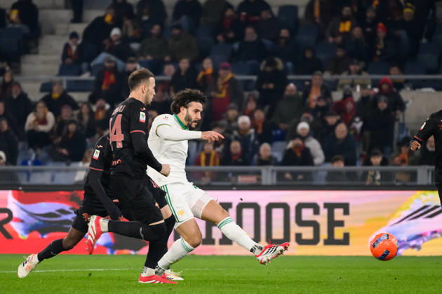 Mario Hermoso of AS Roma scores the goal of 1-1 during the Coppa Italia 2025 2026 football match between AS Roma and Torino FC at Stadio Olimpico in Rome (Italy), January 13, 2026. AndreaxStaccioli