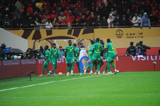 RABAT, MOROCCO - JANUARY 18: Senegal celebrate during the Africa Cup of Nations (AFCON) Final match between Senegal and Morocco in Rabat on January 18th in Rabat, Morocco. Photo by Segun Ogunfeyitimi Copyright: xshengolpixsx