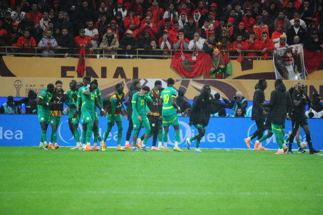 RABAT, MOROCCO - JANUARY 18: Senegal celebrate during the Africa Cup of Nations (AFCON) Final match between Senegal and Morocco in Rabat on January 18th in Rabat, Morocco. Photo by Segun Ogunfeyitimi Copyright: xshengolpixsx