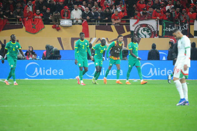RABAT, MOROCCO - JANUARY 18: Senegal celebrate during the Africa Cup of Nations (AFCON) Final match between Senegal and Morocco in Rabat on January 18th in Rabat, Morocco. Photo by Segun Ogunfeyitimi Copyright: xshengolpixsx