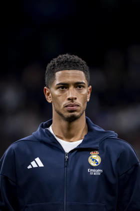 Real Madrid C.F. v AS Monaco - UEFA Champions League 2025 26 League Phase MD7 Jude Bellingham of Real Madrid is seen during the performance of the official anthem prior to the UEFA Champions League 2025 26 League Phase MD7 match between Real Madrid C.F. and AS Monaco at Estadio Santiago Bernabeu on January 20, 2026 in Madrid, Spain. Madrid Estadio Santiago Bernabeu Madrid Spain Copyright: xAlbertoxGardinx AGardin_20260120_Foot_Champ_ReaMad_Mon_1466