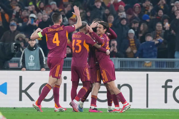 Roma™s Niccolo Pisilli celebrates after scoring during the Uefa Europa League soccer match between Roma and VFB Stuttgart at the Olympic Stadium in Rome, Italy - Thursday, January 22, 2026. - Soccer .  Copyright: xAlfredoxFalcone LaPressex
