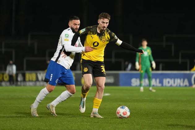 Freitag, 30.01.2026 Saison 2025 2026 20. Spieltag Regionalliga West im Stadion Rote Erde, Dortmund, Germany. BV Borussia Dortmund U23 - Sportfreunde Lotte. Tony Reitz (BVB)