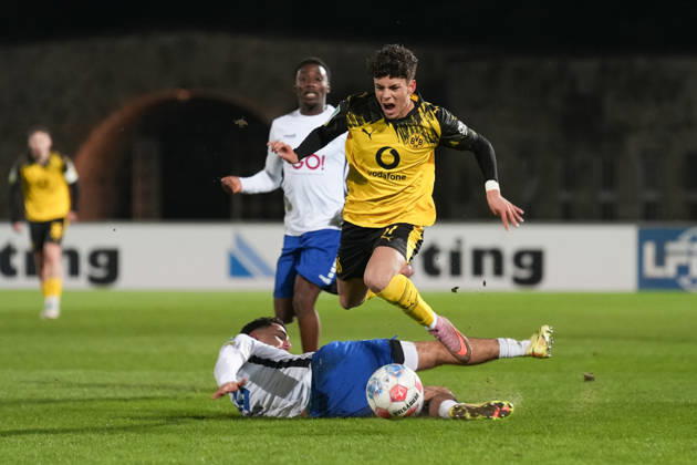 Freitag, 30.01.2026 Saison 2025 2026 20. Spieltag Regionalliga West im Stadion Rote Erde, Dortmund, Germany. BV Borussia Dortmund U23 - Sportfreunde Lotte. Samuele Inacio (BVB)