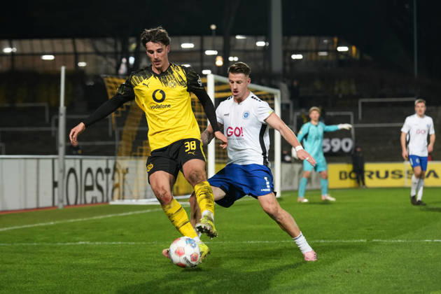 Freitag, 30.01.2026 Saison 2025 2026 20. Spieltag Regionalliga West im Stadion Rote Erde, Dortmund, Germany. BV Borussia Dortmund U23 - Sportfreunde Lotte. Jonas Feddersen (BVB)