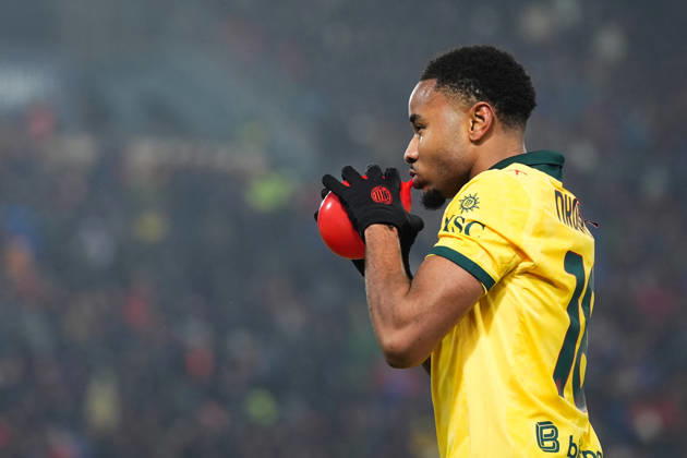 AC Milan s Christopher Nkunku celebrates after scoring the 0-2 goal for his team during the Serie A soccer match between Bologna and Milan at the Renato DallÕAra Stadium in Bologna, north Italy - Tuesday, February 3, 2026 - Copyright: xMassimoxPaolone LaPressex