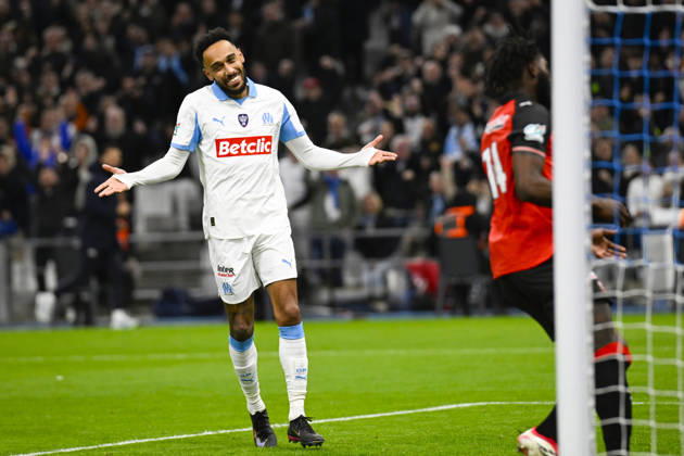 FOOTBALL : Olympique de Marseille VS Stade Rennais FC - Coupe de France - 03 02 2026 Joy OM - But Pierre-Emerick Aubameyang - Coupe de France match between Olympique de Marseille and Stade Rennais FC on February 3, 2026 at the Orange Velodrome Stadium in Marseille. MarseilleFrance  Copyright: xWilliamxCannarellax