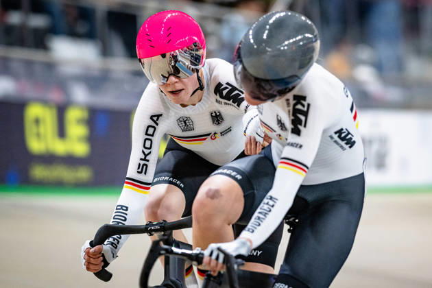 TEUTENBERG Lea Lin, REIßNER Lena Charlotte: UEC Track cycling, Rad, Radsport, Bahnrad, Bahn European Championships Konya 2026 TEUTENBERG Lea Lin - REIßNER Lena Charlotte ( GER ) Geermany Querformat - quer - horizontal - Landscape - Event Veranstaltung: UEC Track Cycling European Championships 2026 - Category Kategorie: Cycling - Track Cycling European Championships - Location Ort: Asia - Türkiye - Konya - Discipline: Madison - Category: Elite Women - Distance: 30 km - Date Datum: 05.02.2026 Thursday Day 5 -