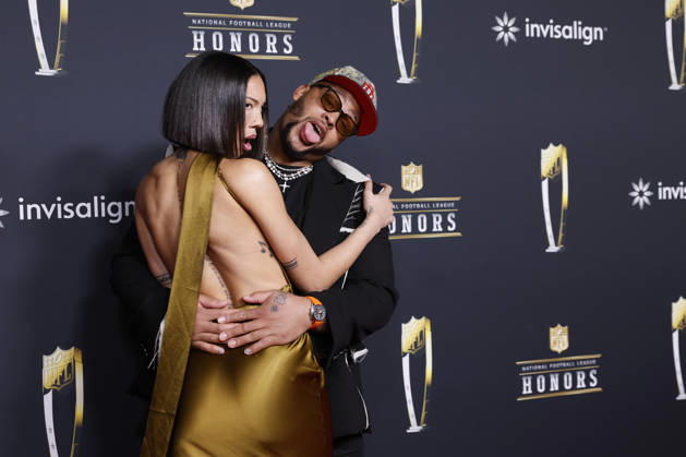 RECORD DATE NOT STATED Daiyaana Muhammad and Dion Dawkins arrive on the red carpet at the 2026 NFL, American Football Herren, USA Honors presented by Invisalign in the days leading up to Super Bowl LX in San Francisco on Thursday, February 5, 2026. The New England Patriots will play the Seattle Seahawks in Super Bowl LX at Levi s Stadium in Santa Clara on Sunday, February 8, 2026.  SBP20260205344 JOHNxANGELILLO