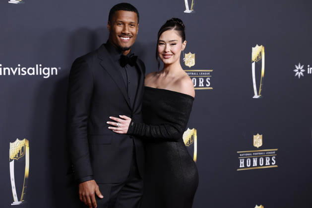RECORD DATE NOT STATED Quentin Lake and Emma Lynn arrive on the red carpet at the 2026 NFL, American Football Herren, USA Honors presented by Invisalign in the days leading up to Super Bowl LX in San Francisco on Thursday, February 5, 2026. The New England Patriots will play the Seattle Seahawks in Super Bowl LX at Levi s Stadium in Santa Clara on Sunday, February 8, 2026.  SBP20260205378 JOHNxANGELILLO