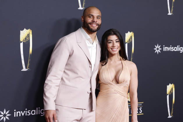 RECORD DATE NOT STATED Dak Prescott and Sarah Jane Ramos arrive on the red carpet at the 2026 NFL, American Football Herren, USA Honors presented by Invisalign in the days leading up to Super Bowl LX in San Francisco on Thursday, February 5, 2026. The New England Patriots will play the Seattle Seahawks in Super Bowl LX at Levi s Stadium in Santa Clara on Sunday, February 8, 2026.  SBP20260205359 JOHNxANGELILLO