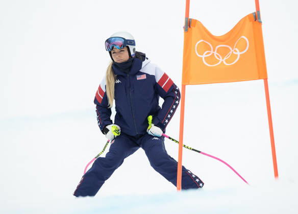 February 6, 2026, Cortina D ampezzo, Belluno, Italy: LINDSEY VONN of the United States during course inspection before the first day of Women s Downhill Training at Tofane Alpine Skiing Centre for the Milano Cortina 2026 Winter Olympics. Cortina D ampezzo Italy - ZUMAsc5_ 20260206_oly_sc5_005 Copyright: xErichxSchlegelx