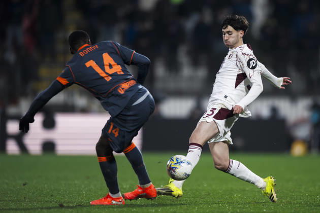 FC Internazionale v Torino FC - Coppa Italia Rafel Obrador of Torino FC is challenged by Ange-Yoan Bonny of FC Internazionale during the Coppa Italia quarter final football match between FC Internazionale and Torino FC. Monza Italy Copyright: xNicolòxCampox