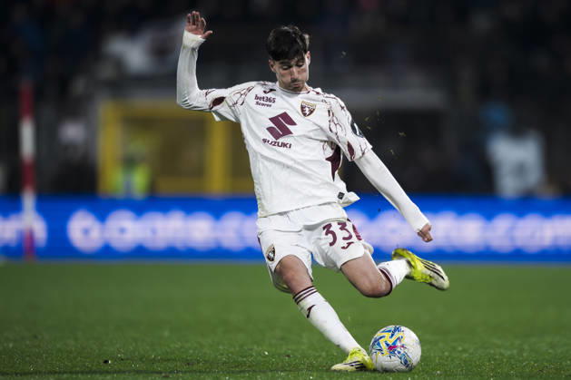 FC Internazionale v Torino FC - Coppa Italia Rafel Obrador of Torino FC kicks the ball during the Coppa Italia quarter final football match between FC Internazionale and Torino FC. Monza Italy Copyright: xNicolòxCampox