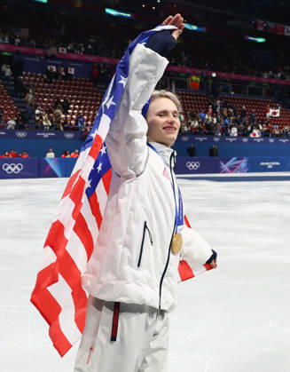 February 8, 2026, Milan, Lombardy, Italy: ILIA MALININ of Team USA celebrates winning the gold medal during the Victory Ceremony of the Figure skating, Eiskunstlauf Team Event at the Milano Cortina 2026 Winter Olympic Games, Olympische Spiele, Olympia, OS Milan Italy - ZUMAc179 20260208_oly_c179_120 Copyright: xMickaelxChavetx