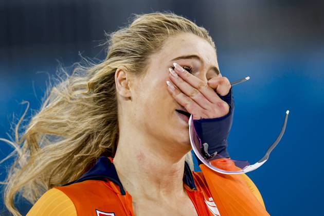 winner Jutta Leerdam of the Netherlands in disbelief after Women 1000m, Milano Cortina 2026 Winter Olympics: Day 3, Speed skating, Eisschnelllauf - Milano Cortina 2026 Winter Olympics: Day 3, Milano Speed Skating Stadium, February 9, 2026, Milan, Italy.