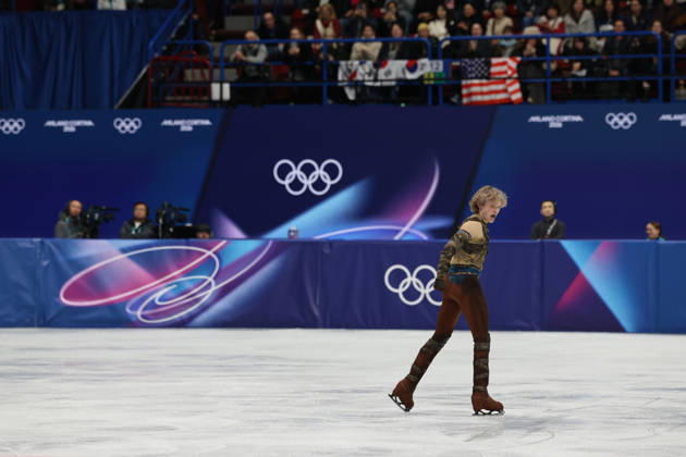 February 10, 2026, Milan, Lombardy, Italy: ILIA MALININ of USA in the Men s Single Skating short program of the Figure skating, Eiskunstlauf Team Event at the Milano Cortina 2026 Winter Olympic Games, Olympische Spiele, Olympia, OS Milan Italy - ZUMAc179 20260210_oly_c179_238 Copyright: xMickaelxChavetx