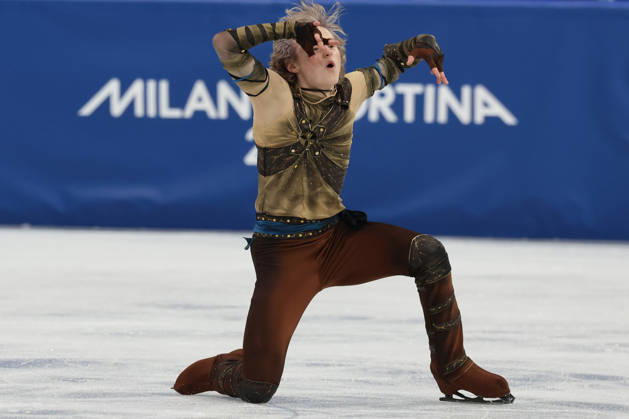 February 10, 2026, Milan, Lombardy, Italy: ILIA MALININ of USA in the Men s Single Skating short program of the Figure skating, Eiskunstlauf Team Event at the Milano Cortina 2026 Winter Olympic Games, Olympische Spiele, Olympia, OS Milan Italy - ZUMAc179 20260210_oly_c179_244 Copyright: xMickaelxChavetx