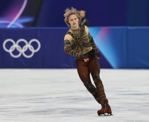 February 10, 2026, Milan, Lombardy, Italy: ILIA MALININ of USA in the Men s Single Skating short program of the Figure skating, Eiskunstlauf Team Event at the Milano Cortina 2026 Winter Olympic Games, Olympische Spiele, Olympia, OS Milan Italy - ZUMAc179 20260210_oly_c179_252 Copyright: xMickaelxChavetx
