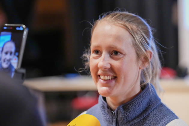 Winter Olympics in Milan Cortina 2026 Val di Fiemme, Italy 20260211 Karoline Simpson Larsen during the media meeting for the 10 km men and women in Castello di Fiemme during the Winter Olympics in Milano Cortina 2026 Photo Lise Aserud NTB Val di Fiemme Italy EDITORIAL USE ONLY RESTRICTED USE FOR BETTING COMPANIES  Copyright: xLisexAserudxx xNTBx