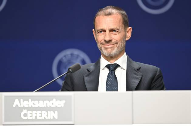 50th UEFA Congress & 2026 2027 UEFA Nations League - League phase draw BRUSSELS, BELGIUM - FEBRUARY 12 : Aleksander Ceferin, President of UEFA talking to the press during a press conference, PK, Pressekonferenz during 50th Ordinary UEFA Congress & 2026 2027 UEFA Nations League - League phase draw in Brussels Expo on February 12, 2026 in Brussels, Belgium, 12 02 2026 Brussels Belgium  Copyright: xNicoxVereeckenx