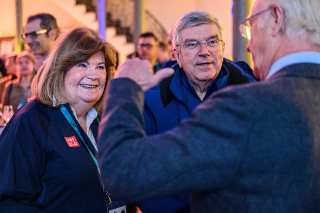 260214 Gunilla Lindberg, Secretary General of ANOC and Swedish IOC member, at a Swedish embassy reception at Sweden Arena during day 8 of the 2026 Winter Olympics on February 14, 2026 in Milan. Photo: Emma Wallskog BILDBYRAN kod EW EW0634 Olympic Games, Olympische Spiele, Olympia, OS olympics winter olympics os ol olympiska spel vinter-os olympiske leker milano cortina 2026 milan cortina 2026 milano cortina 2026 olympic games milano cortina 2026 winter olympic games milano cortina-os milano cortina-ol vinter-ol 8 bbeng swedish embassy in italy svenska ambassaden i italien Copyright: EMMAxWALLSKOG BB260214EW045