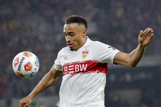 Jamie Leweling (VfB Stuttgart, 18) am Ball , Deutschland, Fussball, 1. Bundesliga, 22.Spieltag, 2025 2026, VfB Stuttgart vs. 1.FC Köln, 14.02.2026, Stuttgart MHP Arena Deutschland Copyright: xGrantxHubbsx
