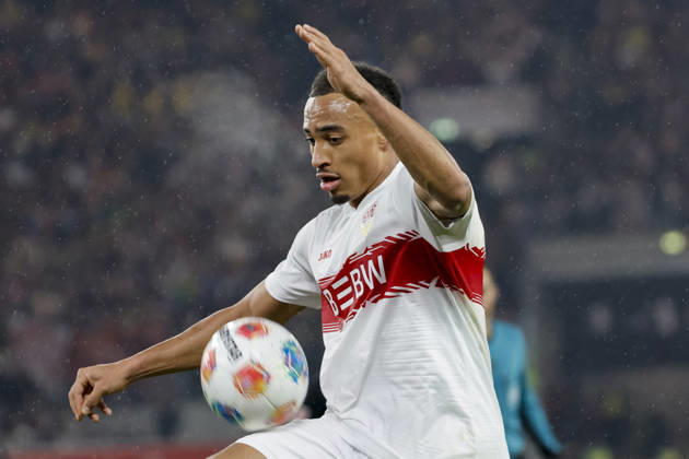 Jamie Leweling (VfB Stuttgart, 18) am Ball , Deutschland, Fussball, 1. Bundesliga, 22.Spieltag, 2025 2026, VfB Stuttgart vs. 1.FC Köln, 14.02.2026, Stuttgart MHP Arena Deutschland Copyright: xGrantxHubbsx